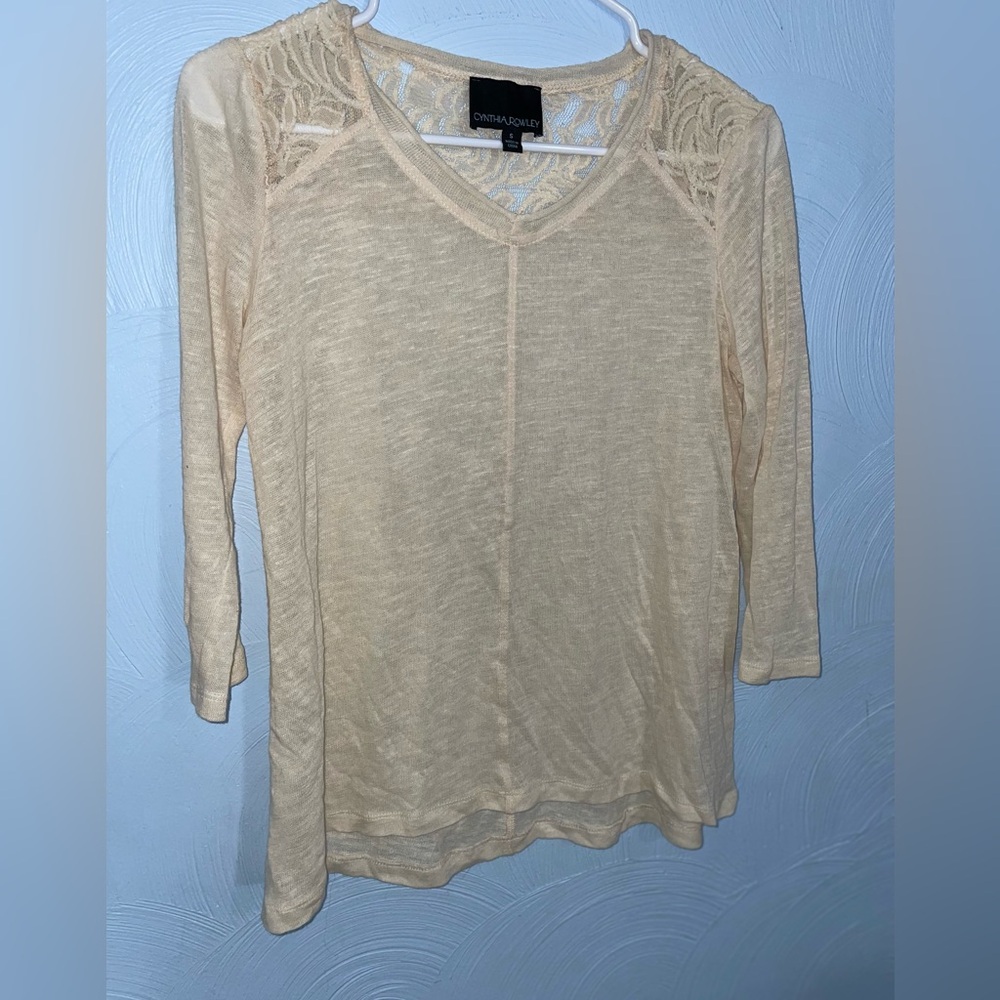Women’s Size Small Cynthia Rowley Cream Lace Top